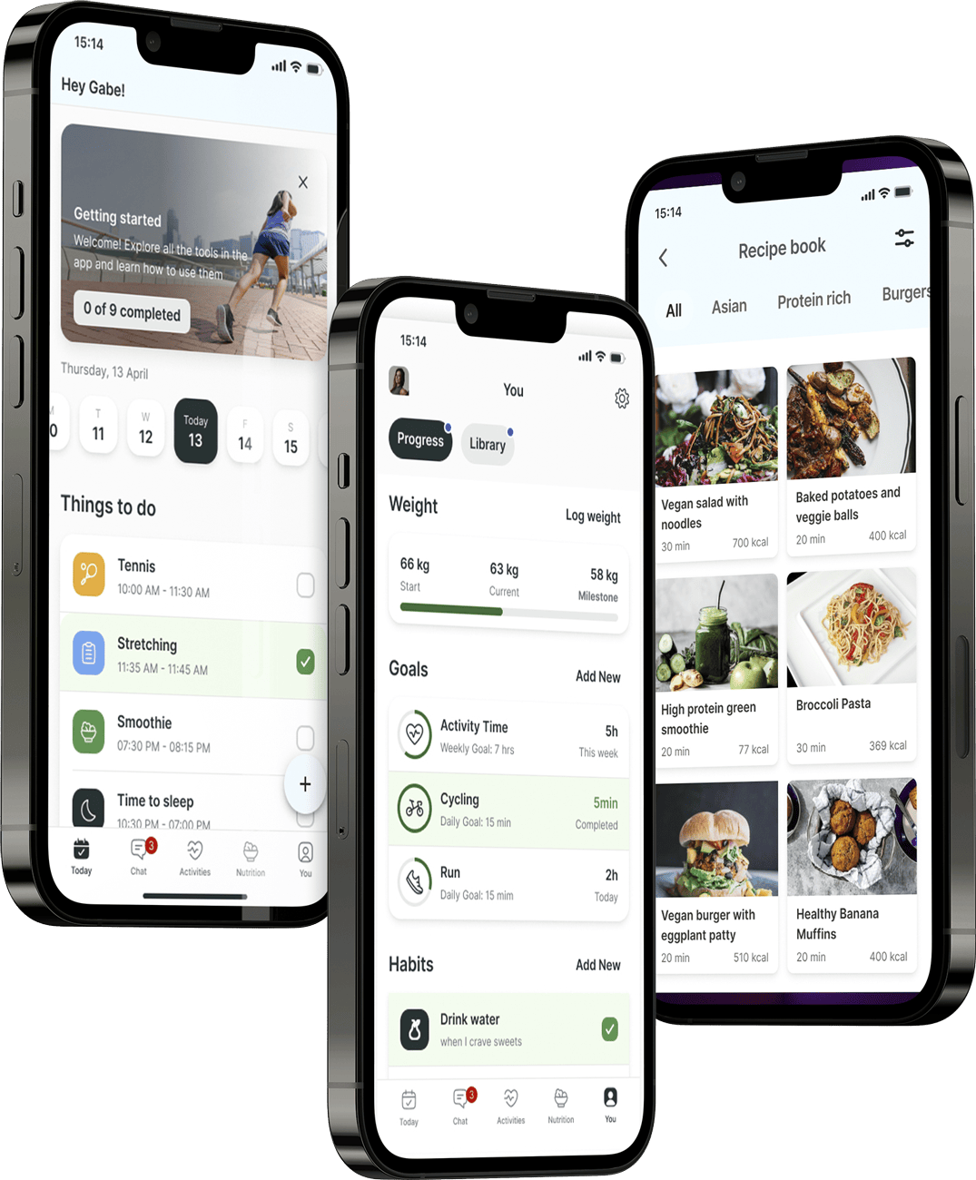 A mockup of the coaching app showcasing the features.